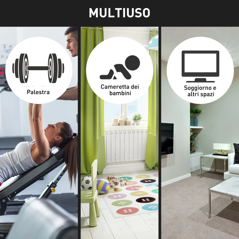 HOMCOM Tappeto Puzzle Gioco per Bambini Cameretta 32 Pezzi in EVA Morbido Ecologico Atossico Nero 63×63cm