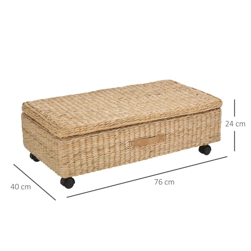 HOMCOM Coffre Boîte de Rangement avec Couvercle Design Simple et Moderne Idéal pour Salon Chambre Stockage Chaussures Vêtements Jouets pour Enfants 76 x 40 x 24 cm
