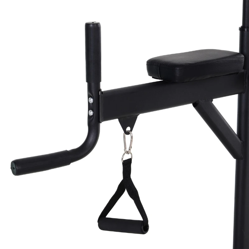 HOMCOM Stazione Fitness Multifunzione Power Tower per Allenamento a Casa Professionale Portata 120kg 129x98x172-224cm