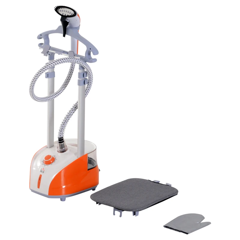 HOMCOM Stiratrice a Vapore, Ferro da Stiro Verticale da 2L, Potenza 1950W con 2 Aste Portatile, 35x25x23cm