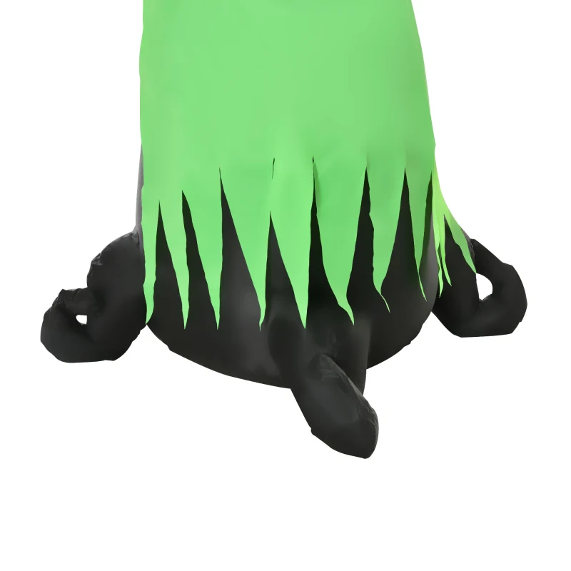 HOMCOM Fantasma Gonfiabile Halloween, Decorazione da Giardino Halloween Impermeabile e Autogonfiabile con Picchetti e Funi 120x90x240cm