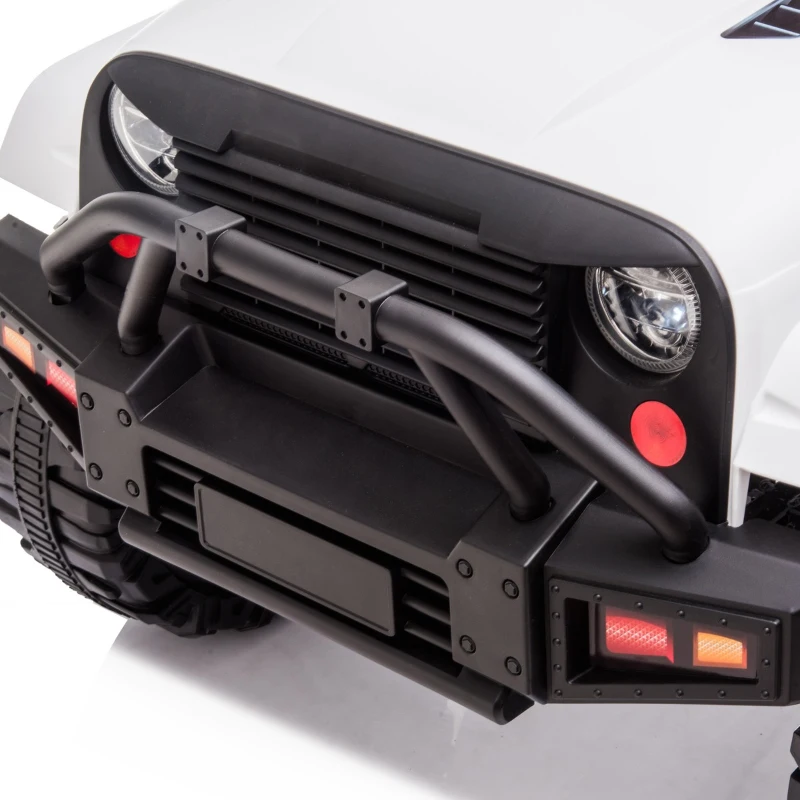 HOMCOM Macchina Elettrica per Bambini Jeep Fuoristrada con Telecomando, 2 Velocità 3-5km/h e USB, Bianco, 99.2x66.6x66.6cm