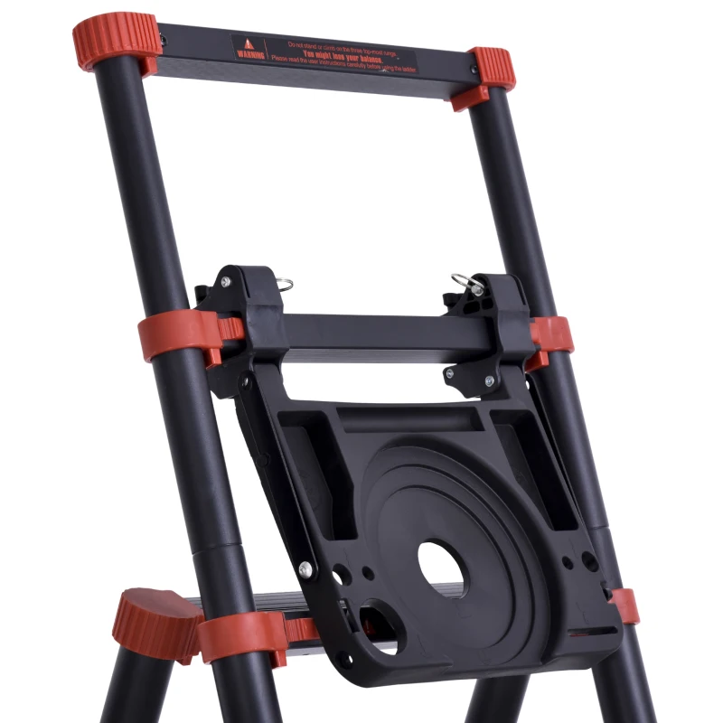 HOMCOM Scala in alluminio con scaletta doppia vassoio pieghevole salvaspazio