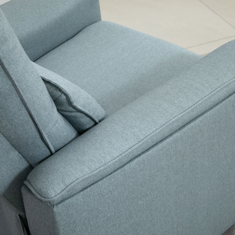 HOMCOM Poltrona Reclinabile Manuale con Extra Imbottitura, Inclinazione 150° con Poggiapiedi, 83x90x104cm Grigio-verde