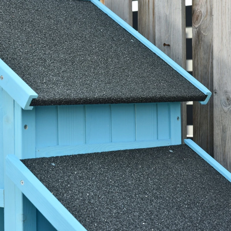 Outsunny tuinhuis gereedschapshuis gereedschapsschuur met opslagruimte voor brandhout gereedschapsschuur met 3 planken asfalt dak dennenhout hemelsblauw 130 x 54,5 x 180 cm