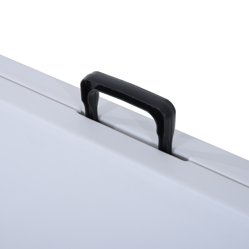 Outsunny Tavolo Pieghevole da Picnic Tavolino da Giardino Campeggio Portatile in PE 180x 74x 74cm Bianco