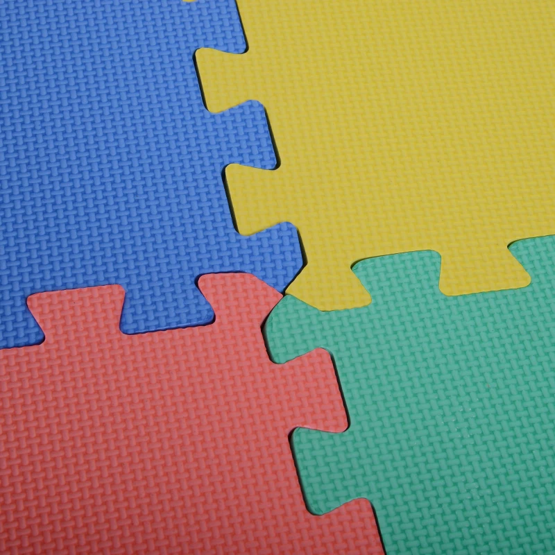 Homcom Tappeto Puzzle Antiscivolo Colorato in Schiuma EVA Set da 24 Pezzi da 61x61cm, Tappeto Fitness e Gioco