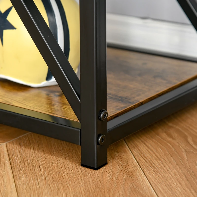 HOMCOM Libreria Moderna a Muro Stile Industriale, Scaffale con Design Asimmetrico a 6 Ripiani, 64x30x165cm, Marrone e Nero