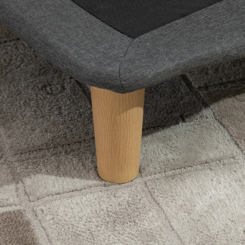 HOMCOM Poltrona Moderna con Poggiapiedi Design Poltrona Chaise Longue con Schienale Reclinabile in Lino Grigio, 64x65x105cm