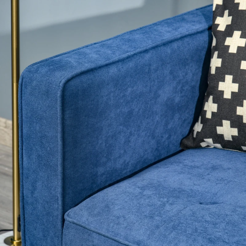 HOMCOM Divano Letto a 1 Piazza in Tessuto, Seduta 3 Posti e Schienale a 3 Reclinazioni, 187x91x85cm