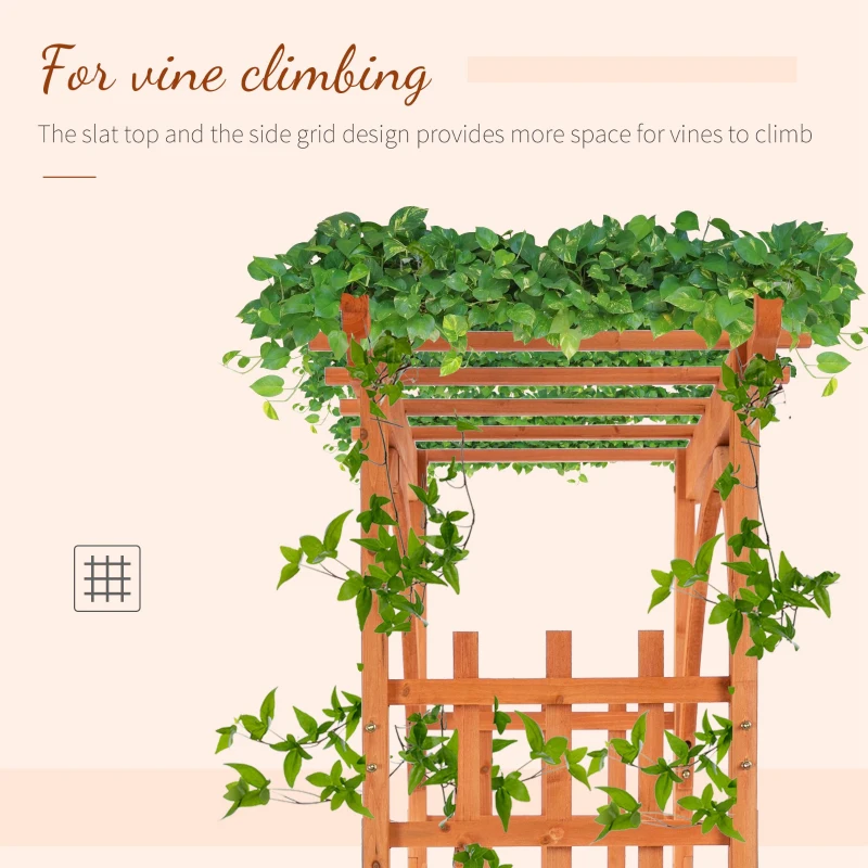 Outsunny Arco in Legno da Giardino con Pergola e Spalliera per Piante Rampicanti, Decorazioni per Matrimonio e Patio, 160x60x215cm