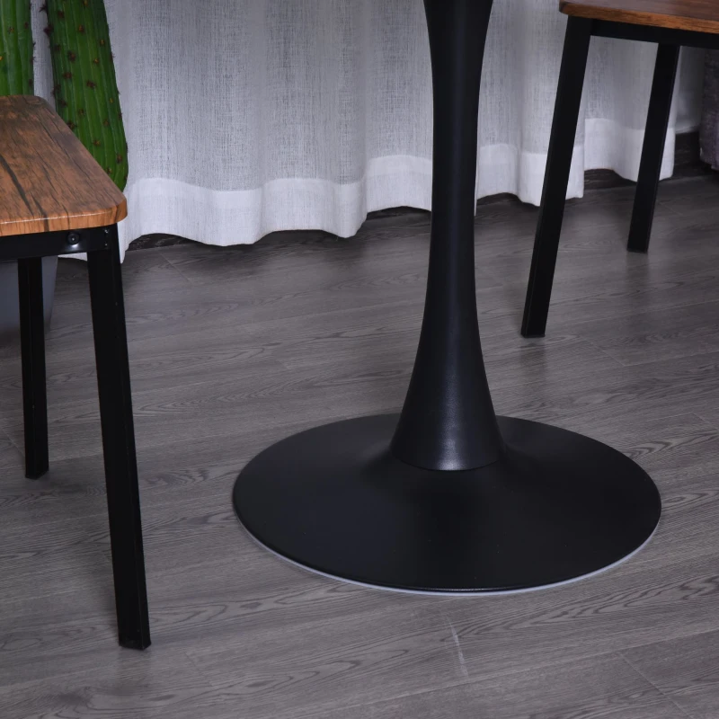 HOMCOM Tavolo da Pranzo Rotondo e Moderno, Tavolino Multiuso con Design Minimalista per Cucina, Sala da pranzo, Bar, Ф70cm, Nero