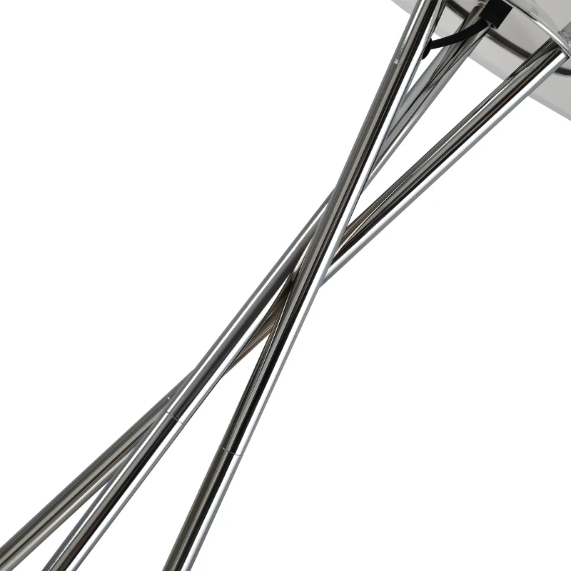 HOMCOM Elegante Lampada da Terra a Treppiede con Paralume in Tessuto Bianco e Gambe Intrecciate, Lampadine E27 Φ48 x 162cm