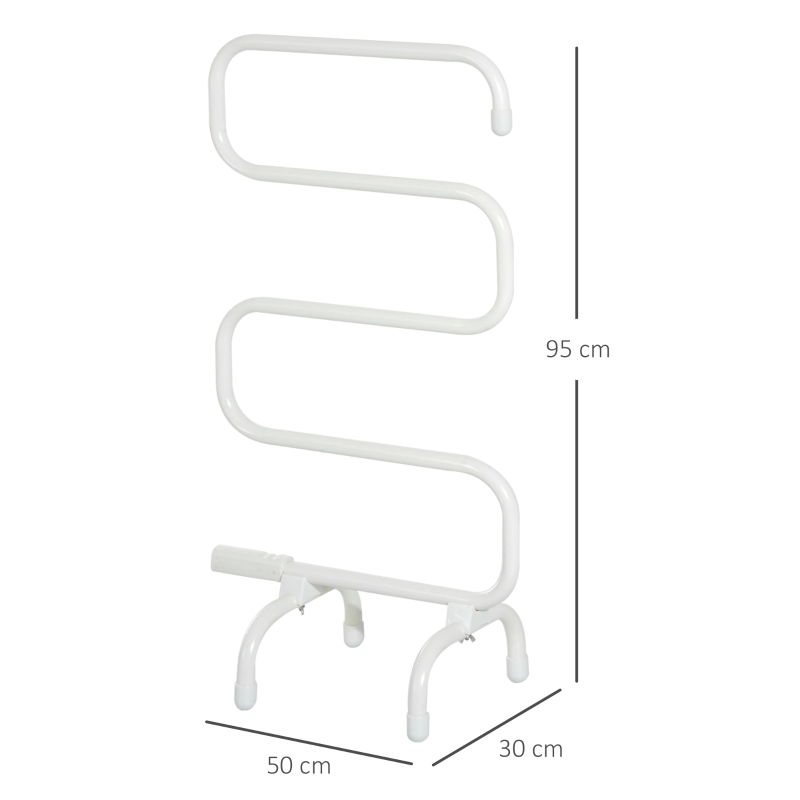 HOMCOM Sèche serviettes électrique 100 W sur pied 50 x 30 x 95 cm crème