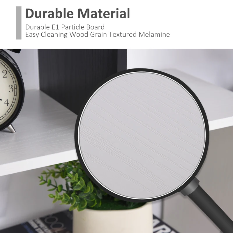 HOMCOM Mobile Libreria a Muro, Design Moderno e Antiribaltamento in Legno Bianco e Nero, per Casa, Ufficio, 95x22x150cm