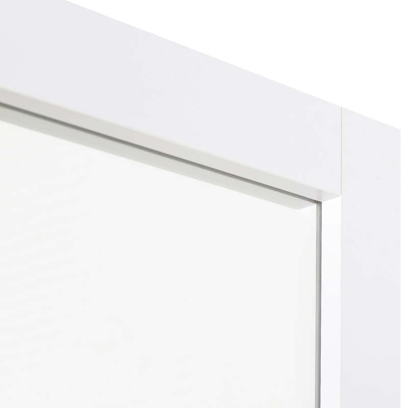 kleankin Specchio da Parete con Cornice in MDF e Vetro Argentato, Specchio Camera da Letto e Bagno, 52x1.9x72cm Bianco