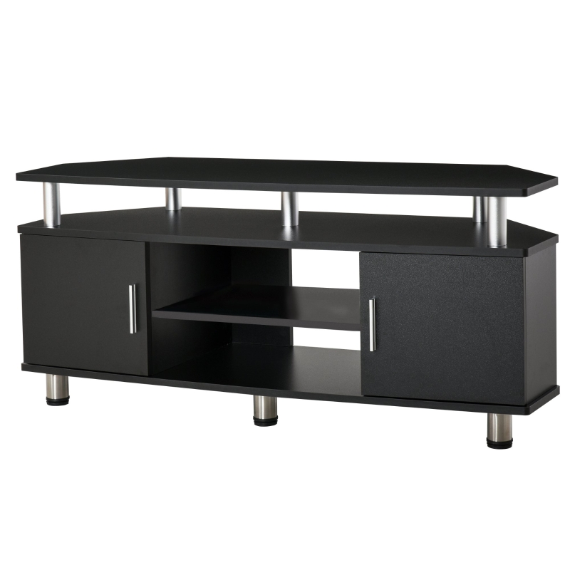 Homcom Mobile Porta TV Classico con 2 Ripiani e 2 Antine Nero