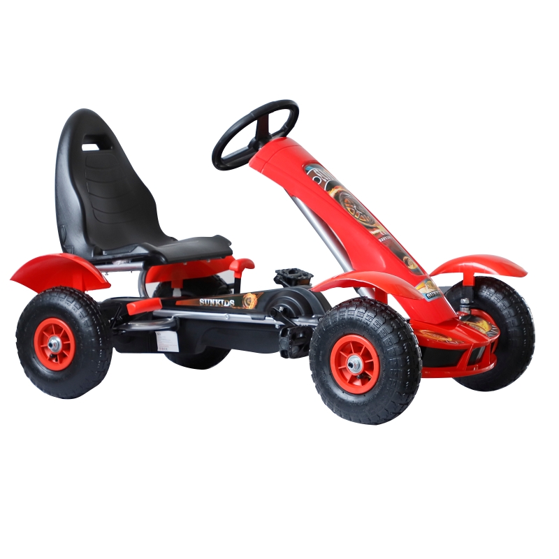 Homcom Go-Kart a Pedali per Bambini 3-8 Anni Rosso