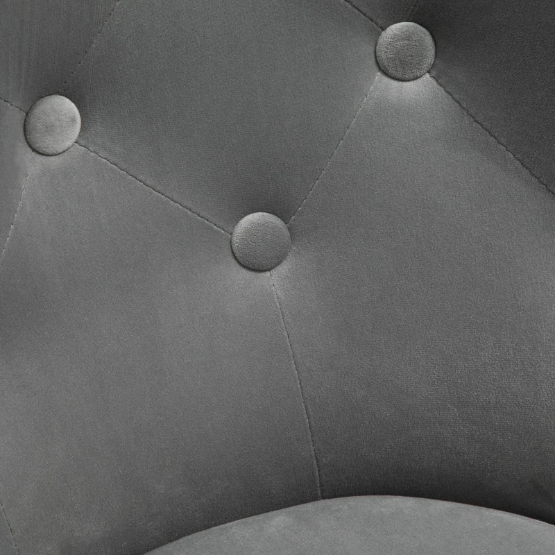 HOMCOM Sgabello Alto Poltrona in Velluto con Schienale e Altezza Regolabile, Arredamento Moderno Casa 66x60x82-94cm Grigio