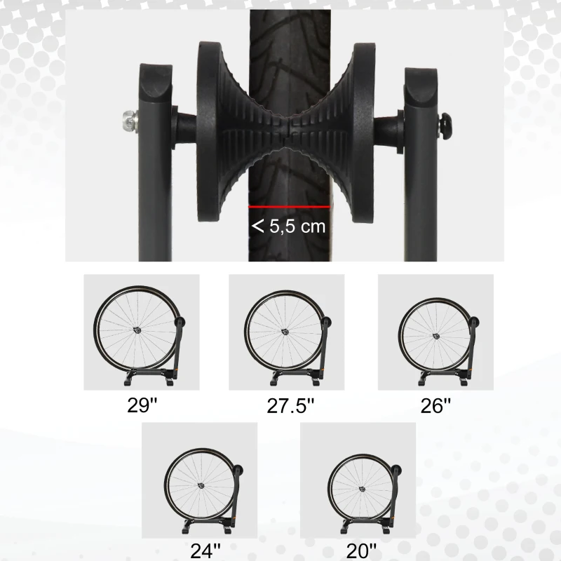 HOMCOM Rastrelliera Pieghevole, Ruote Larghezza Max. 5.5cm, In Metallo Nylon, Nera