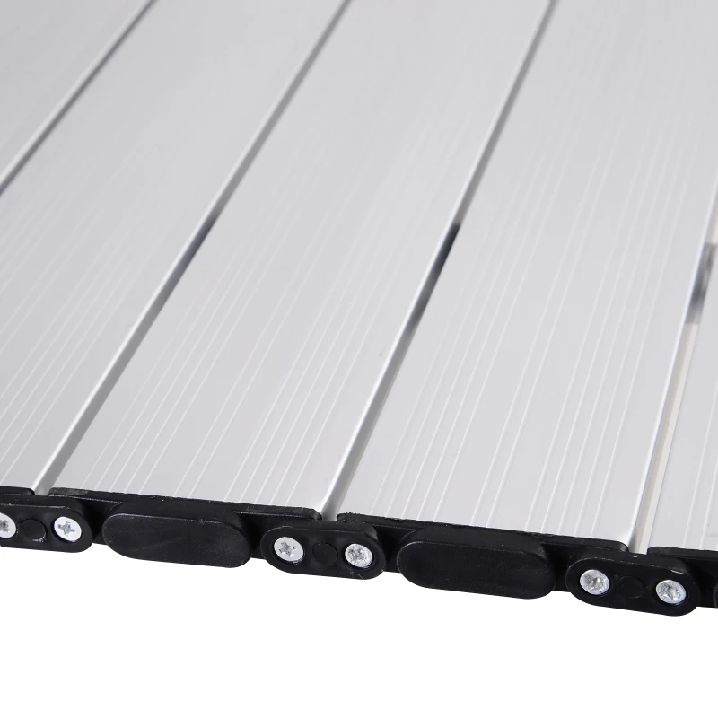 Outsunny Tavolo da Campeggio Pieghevole Multifunzione in Alluminio con Altezza Regolabile Sostiene fino 30 Kg