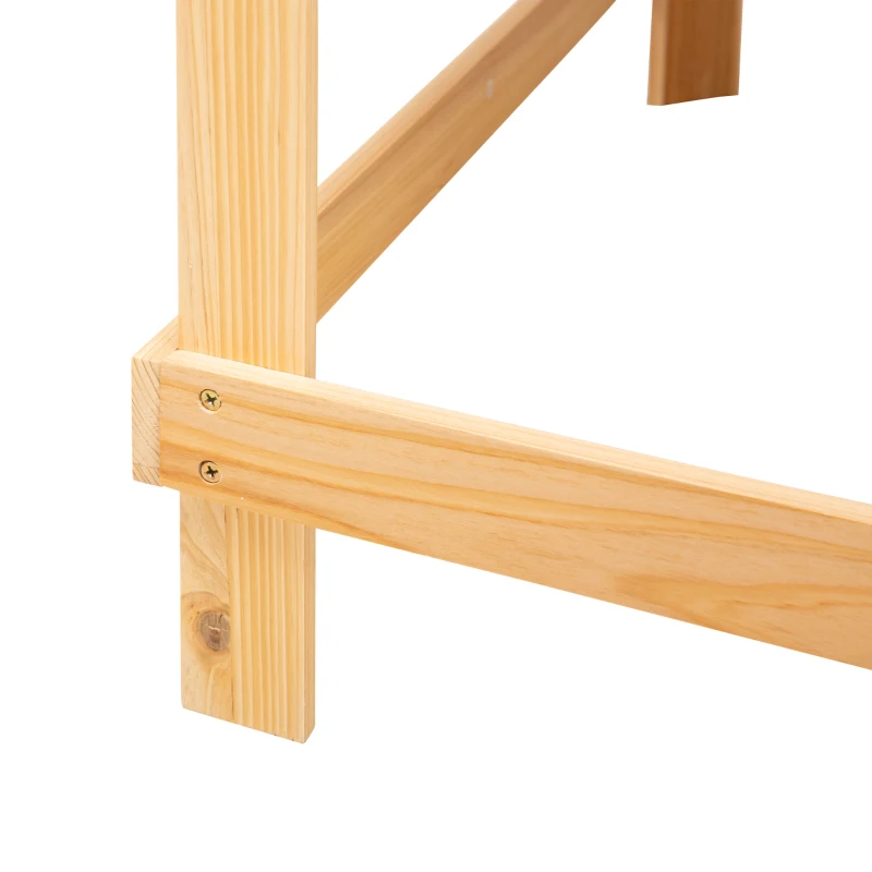 Outsunny Verhoogd bed gemaakt van hout plantenbak voor de tuin met aflegvlak bloembed naturel