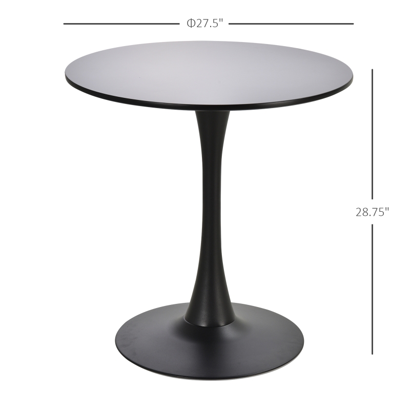 HOMCOM Tavolo da Pranzo Rotondo e Moderno, Tavolino Multiuso con Design Minimalista per Cucina, Sala da pranzo, Bar, Ф70cm, Nero