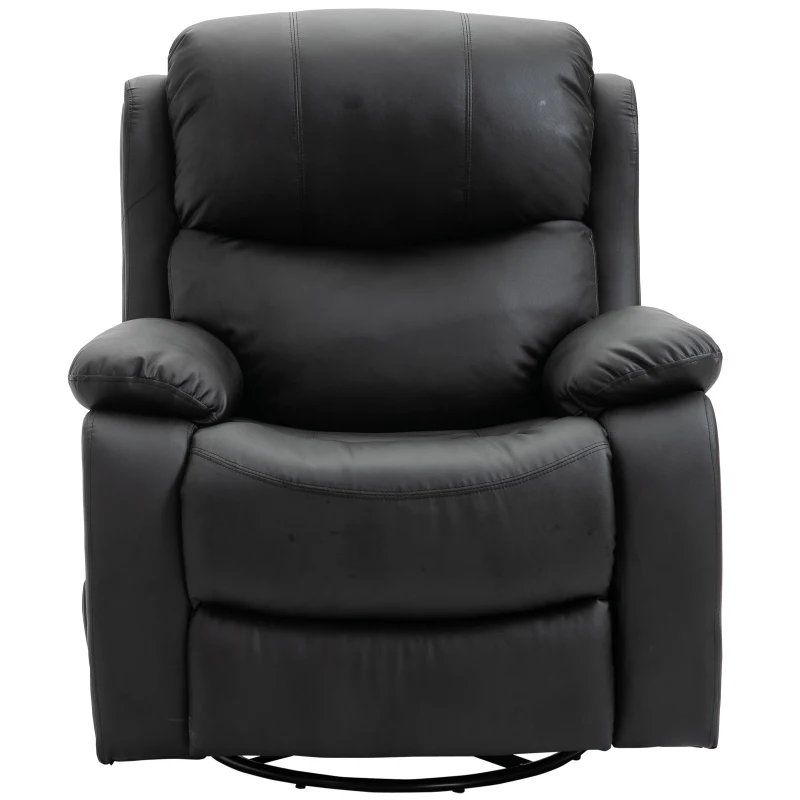 HOMCOM Poltrona Relax Massaggiante con 8 Punti, Poltrona Reclinabile Riscaldante in Pelle PU 97 x 92 x 104cm Nero