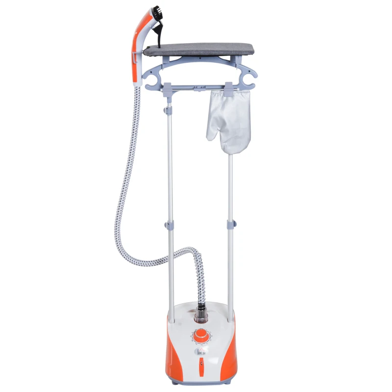 HOMCOM Stiratrice a Vapore, Ferro da Stiro Verticale da 2L, Potenza 1950W con 2 Aste Portatile, 35x25x23cm