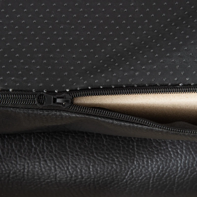 PawHut Panier lit pour chien chat matelas lavable coussin amovible déhoussable revêtement synthétique simili cuir moelleux grand confort pour grand chien chat - noir