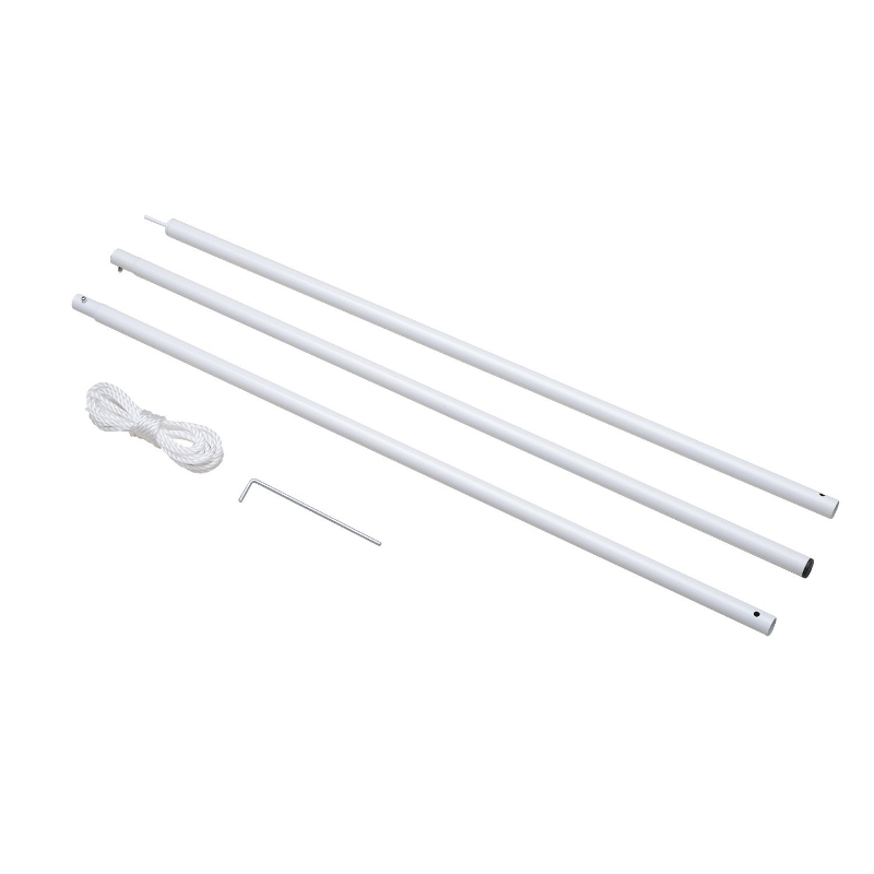 Outsunny Palo per Tenda a Vela con Picchetti di Fissaggio e Corda, 3m