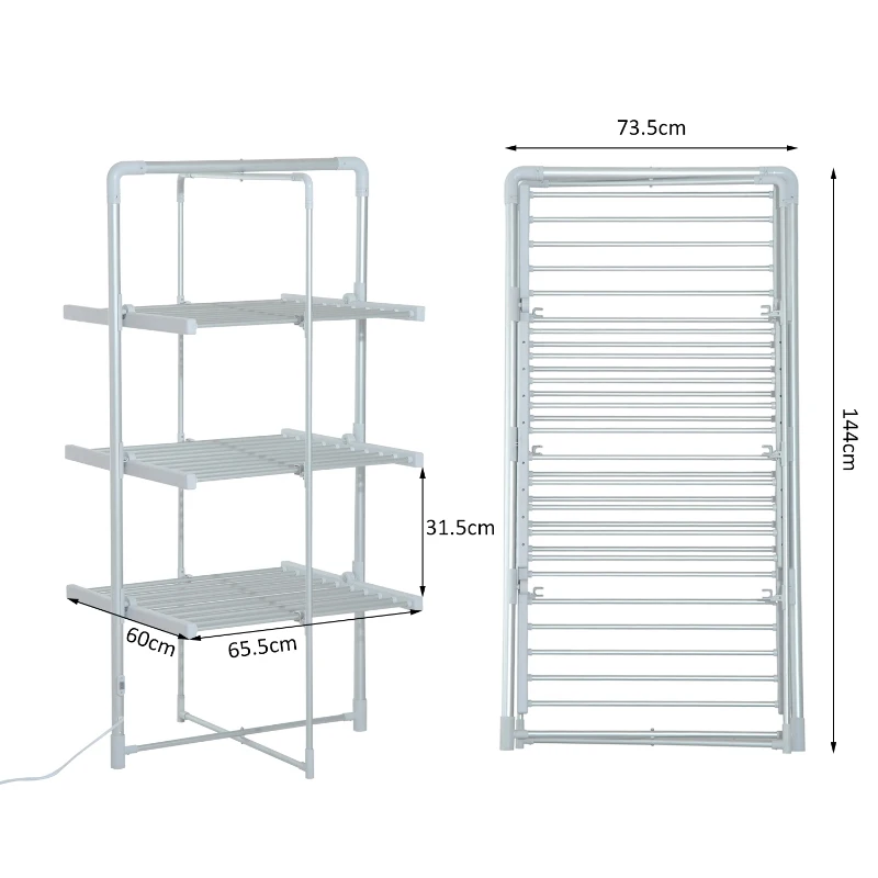 Homcom Stendibiancheria Verticale Elettrico Riscaldato 300W