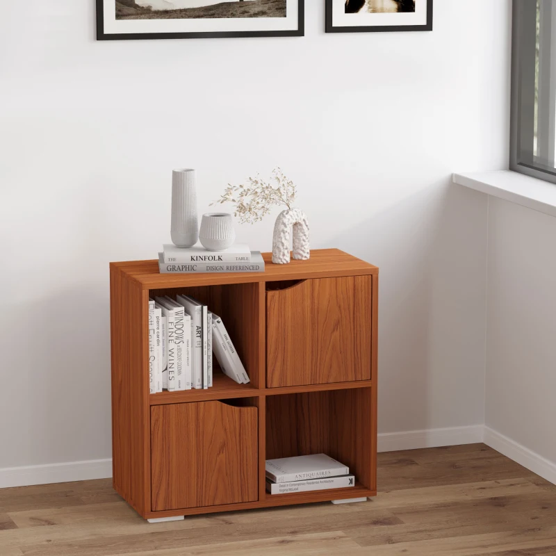 HOMCOM Mobiletto Libreria a 4 Scomparti in Legno 60 x 29 x 60cm