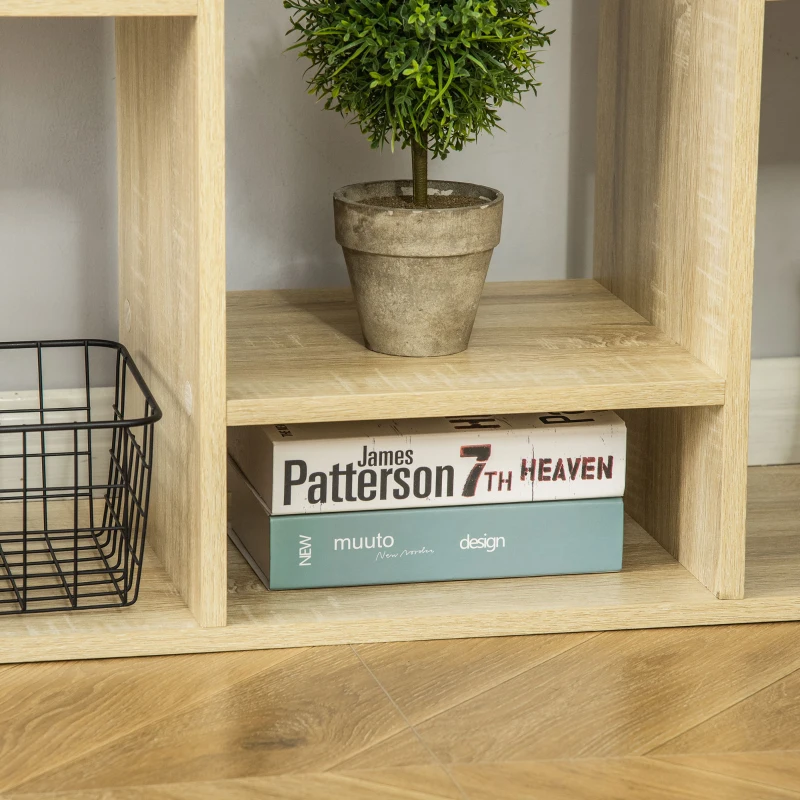 HOMCOM Bibliothèque étagère de rangement en arbre séparation design contemporain dim. 96L x 30l x 150H cm panneaux particules aspect chêne clair