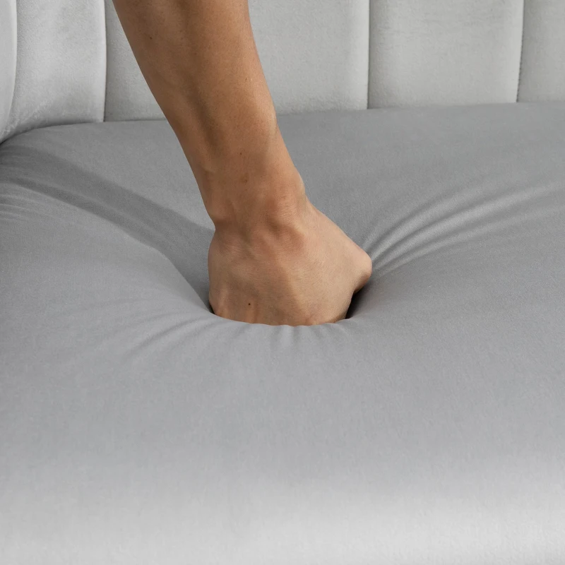 HOMCOM Divano 2 Posti Design Moderno Imbottito con Braccioli e Spalliera, per Soggiorno, Sala, Ufficio, Colore Grigio