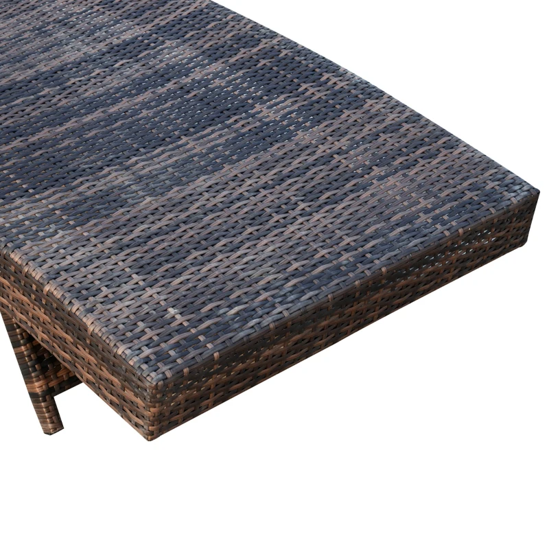 Outsunny Lettino Sedia a Sdraio Prendisole da Giardino Spiaggia in Alluminio Polyrattan Portata 180 kg Marrone