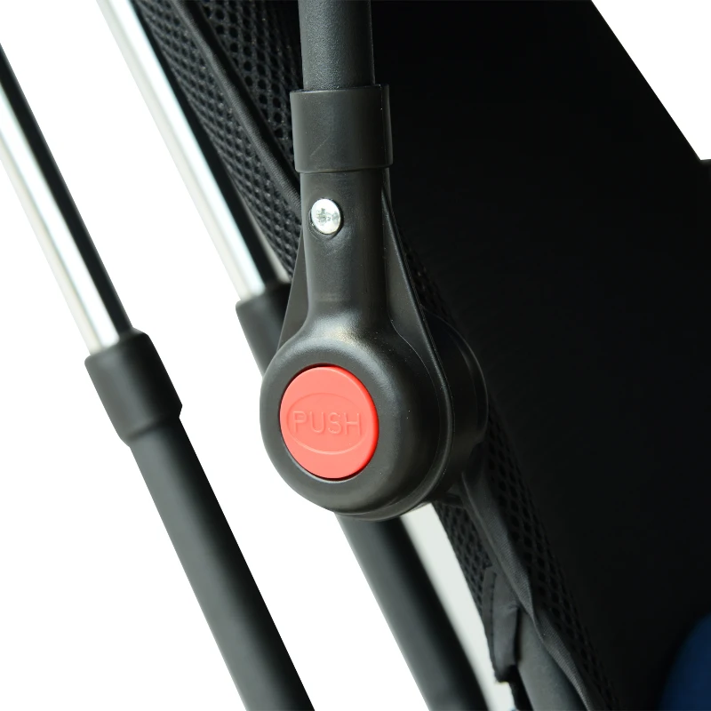 HOMCOM Triciclo per Bambini con Maniglione Tettuccio Deluxe Struttura Metallo 102 x 49 x 102cm Nero Blu