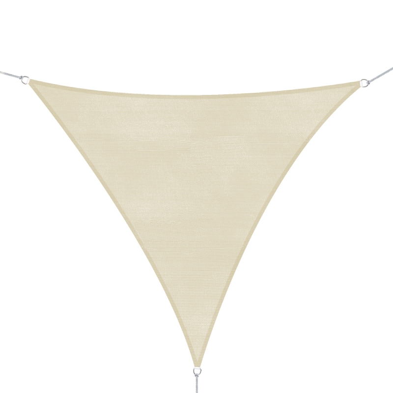 Outsunny Tenda da sole triangolare a Vela, Bianco Crema, 3x3x3m