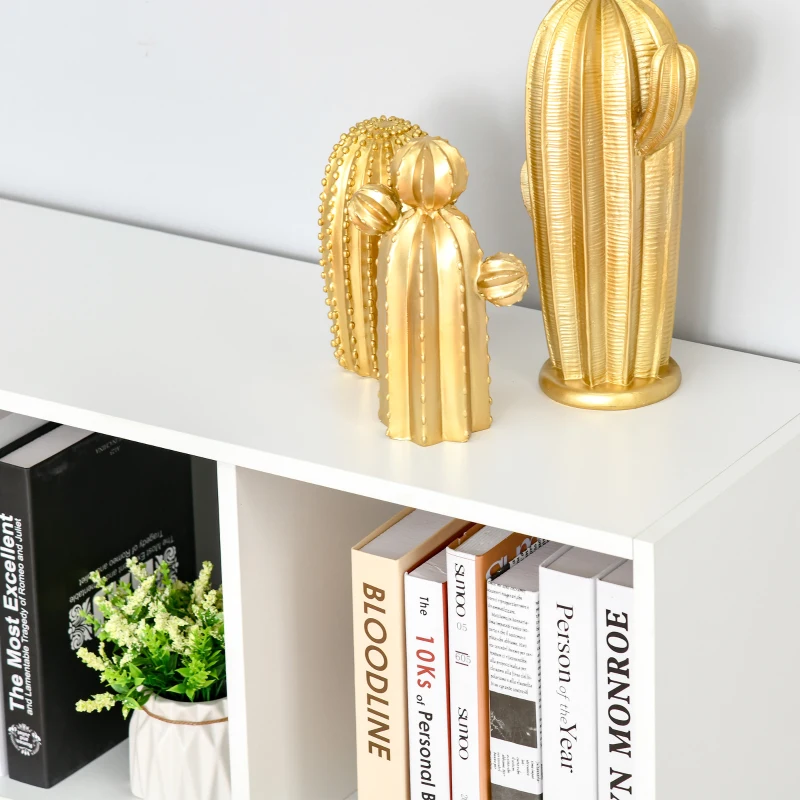 HOMCOM Estante para Livros com 8 Compartimentos Estante de Exposição Estilo Moderno para Sala de Estar Dormitório Escritório 97,5x30x100cm Branco