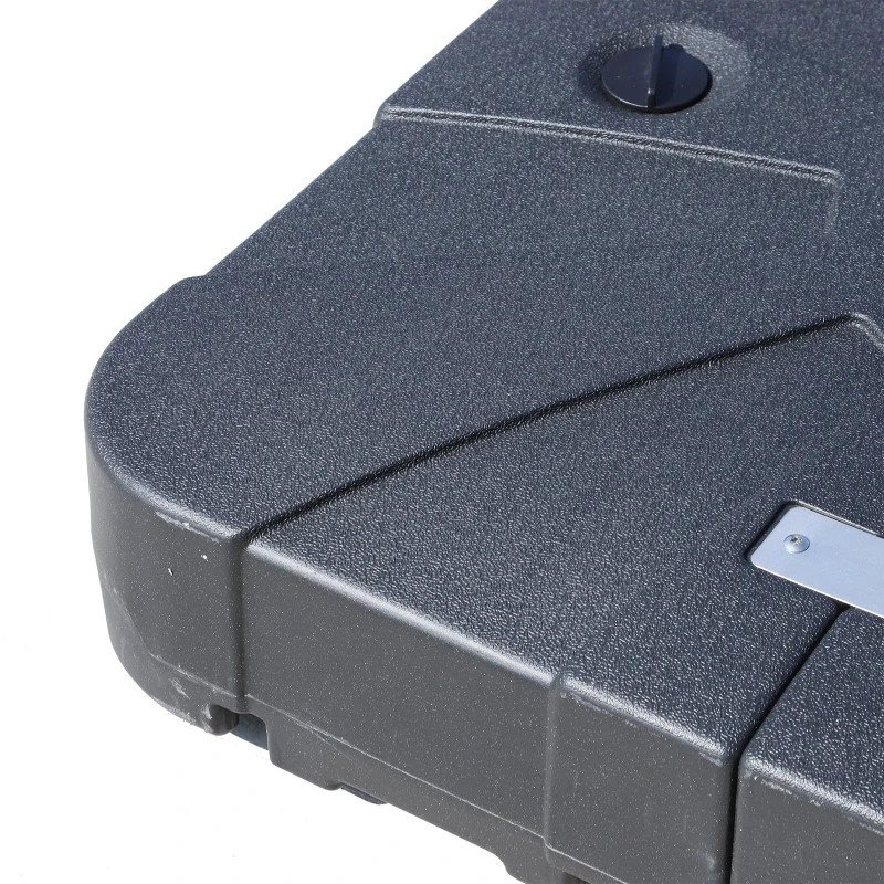 Outsunny Base Ombrellone Riempibile con Acqua e Sabbia 4 Rotelle Max. 125 Kg da Giardino HDPE 84x84x19cm Nero