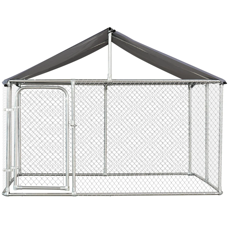 PawHut Recinto per Cani da Esterno, Recinto per Animali con Copertura Impermeabile 230x230x172cm