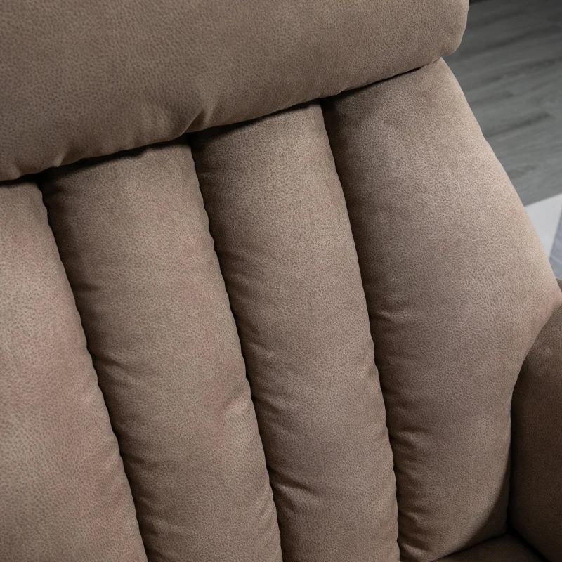 HOMCOM Poltrona Relax Elettrica, Poltrona Alzapersona con Telecomando, Poltrona Reclinabile 150° in Tessuto Marrone, 75x93x110cm