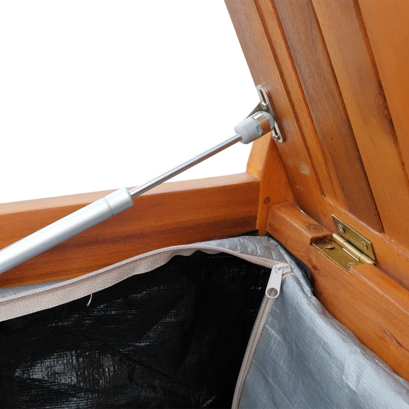 Outsunny Tuinbank met opbergruimte kistbank zitbank opbergbox 2-zitsbank hout bruin