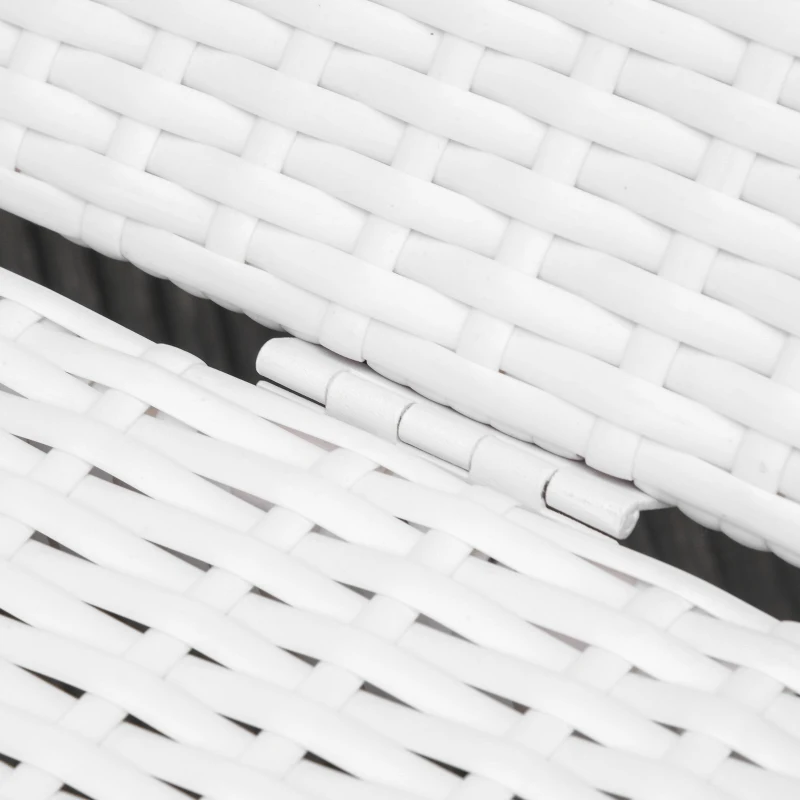 Outsunny Set 2 Sdraio da Giardino Cuscino Imbottito Regolabile su 6 Livelli in Rattan 196 x 65 x 22 cm, Bianco