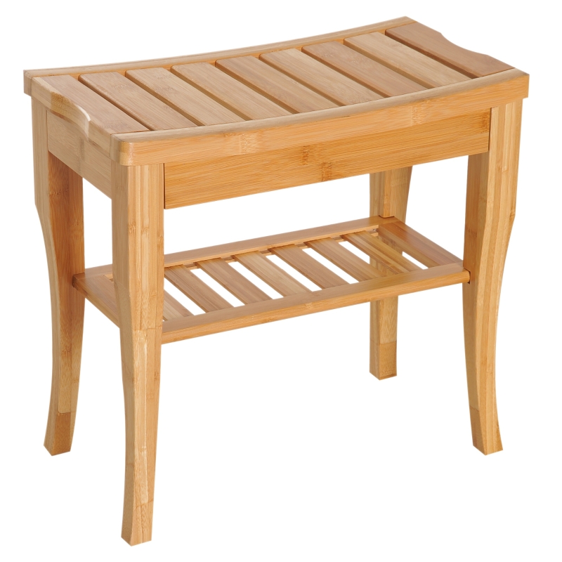 Tavolino Rotondo Moderno Con Doppio Ripiano - Piano Bianco E Gambe In Legno Naturale, Stile Scandinavo Per Soggiorno - 5