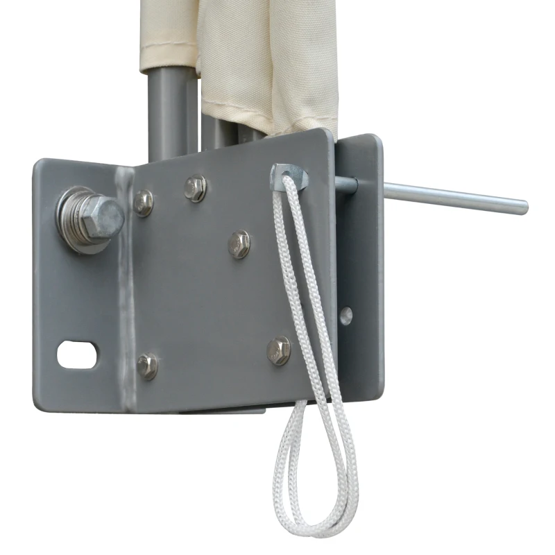 Outsunny Tenda Frangivista a Ventaglio Salvaspazio e Richiudibile in Alluminio e Poliestere, 140x10x140cm Bianco Crema