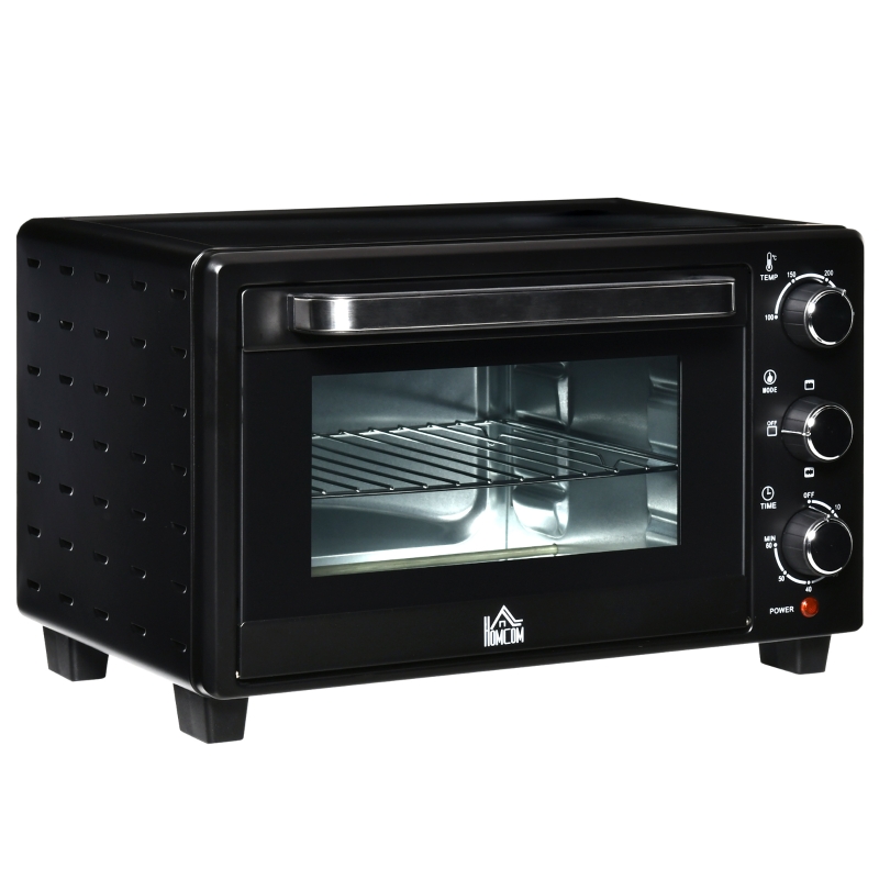 HOMCOM Fornetto Elettrico 21L Timer e Temperatura Regolabile, 3 Modalità di  Cottura e Accessori Inclusi, 46.4x38x28.5cm, Nero 100°C-230°C Inclusi |  AOSOM.it