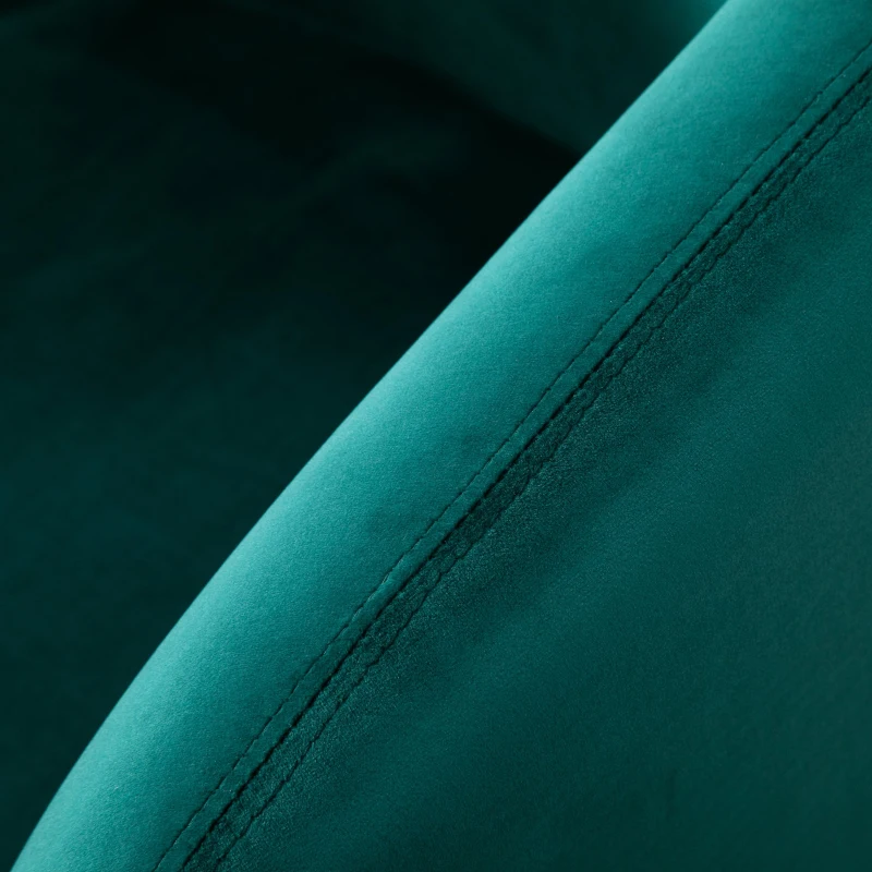 HOMCOM Poltrona da Cocktail in Velluto, Arredamento Moderno per Soggiorno, Camera e Ufficio, 75x74x76cm, Verde