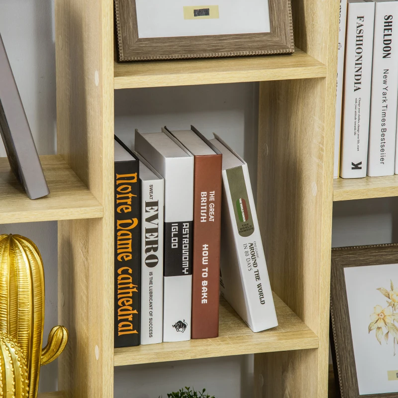 HOMCOM Bibliothèque étagère de rangement en arbre séparation design contemporain dim. 96L x 30l x 150H cm panneaux particules aspect chêne clair