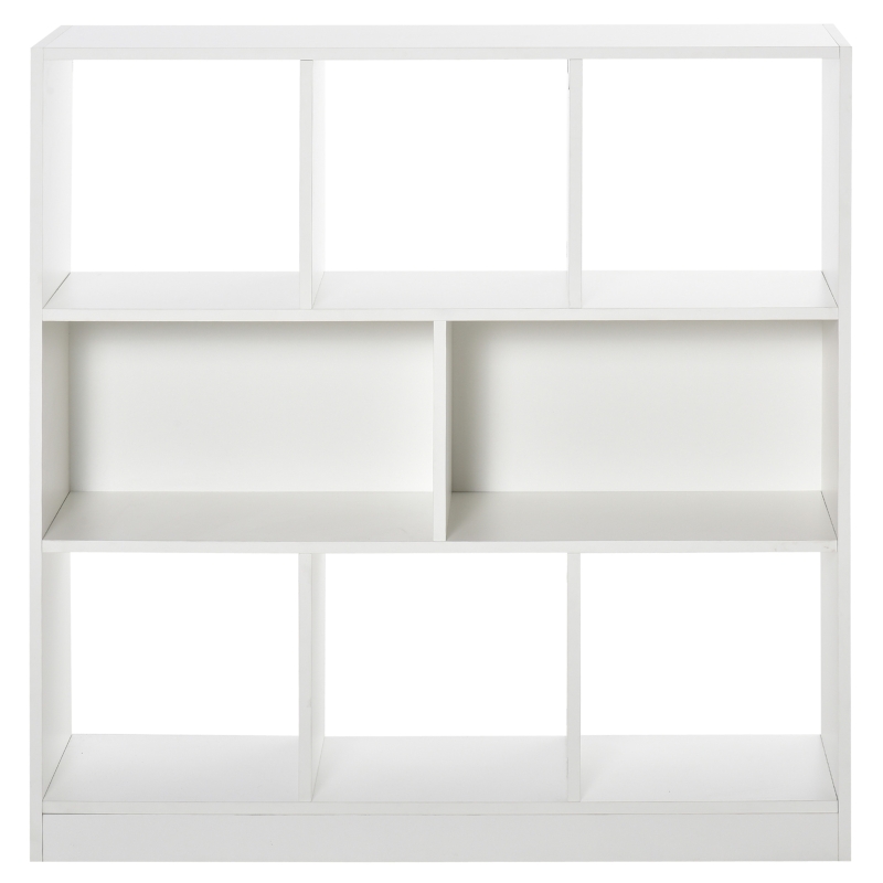 HOMCOM Estante para Livros com 8 Compartimentos Estante de Exposição Estilo Moderno para Sala de Estar Dormitório Escritório 97,5x30x100cm Branco